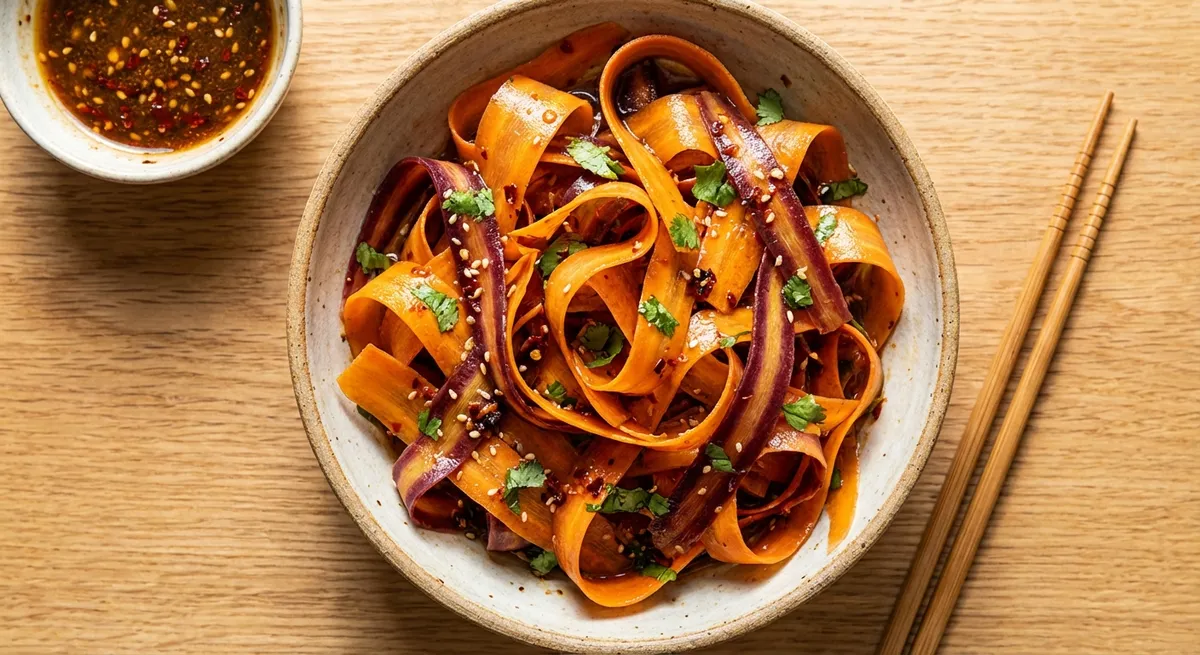 Sesame Chili Ribboned Carrot Salad
