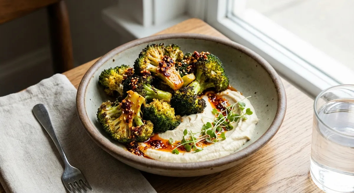 Roasted Broccoli with Whipped Tofu